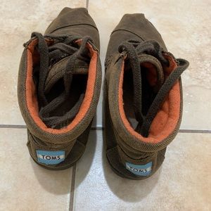 Brown (w/ orange lining) TOMS One for One Hightop Canvas Chukka for Women